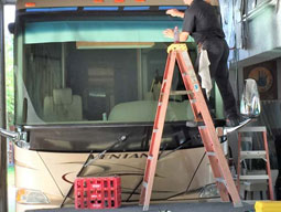 Installing windshield on RV